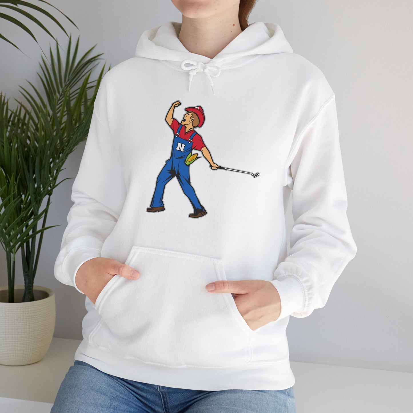 Unisex Heavy Blend™ Hooded Sweatshirt | Nebraska Cornhuskers | Herbie Husker | Tiger Woods Fist Pump