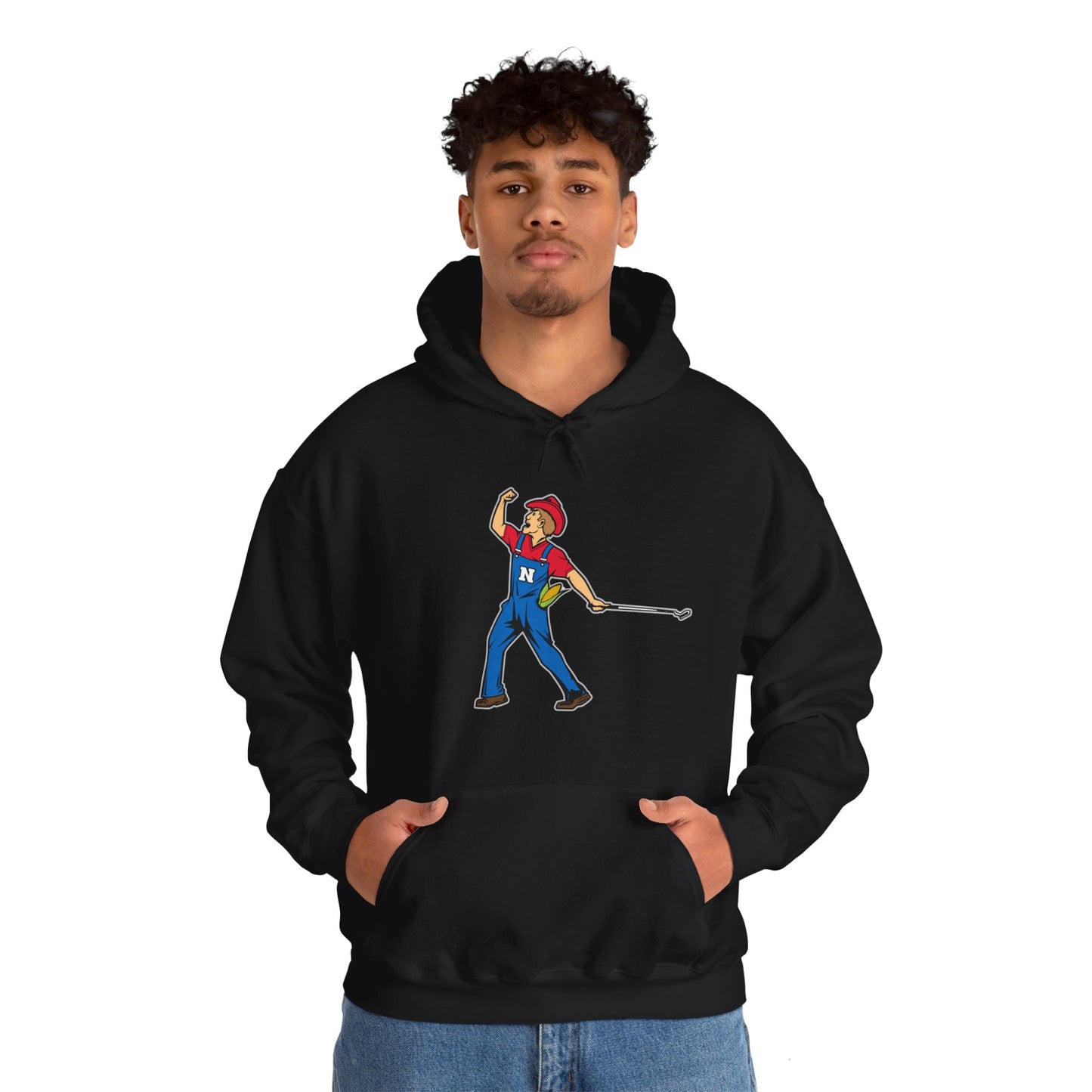 Unisex Heavy Blend™ Hooded Sweatshirt | Nebraska Cornhuskers | Herbie Husker | Tiger Woods Fist Pump