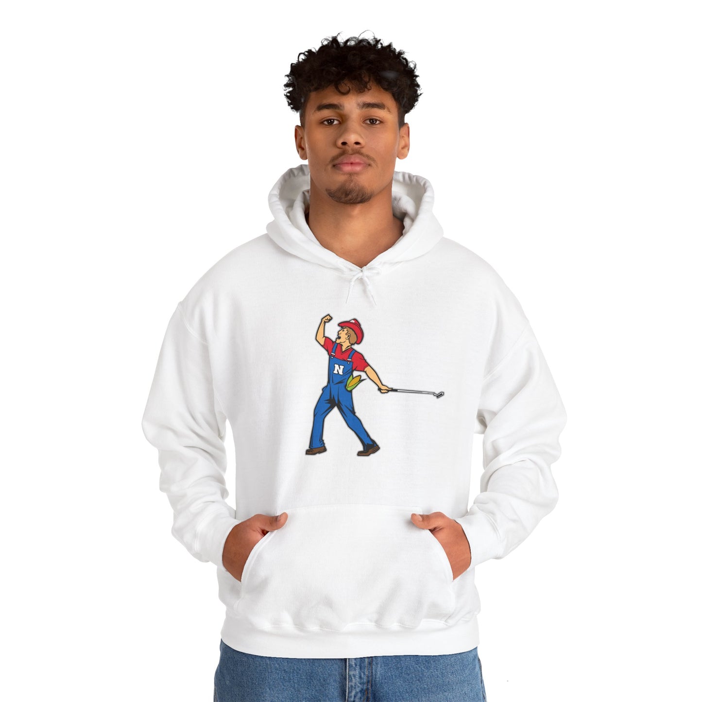 Unisex Heavy Blend™ Hooded Sweatshirt | Nebraska Cornhuskers | Herbie Husker | Tiger Woods Fist Pump