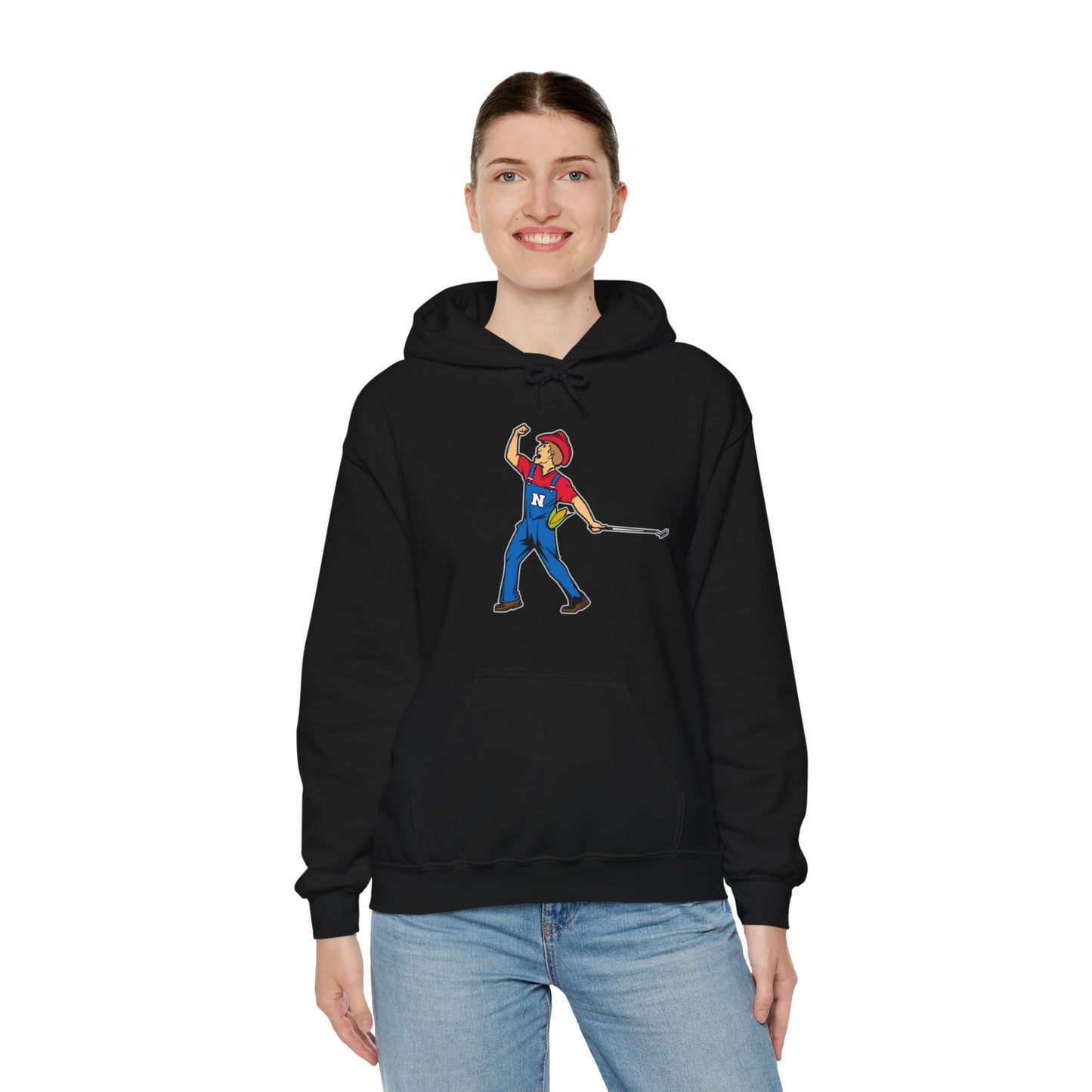 Unisex Heavy Blend™ Hooded Sweatshirt | Nebraska Cornhuskers | Herbie Husker | Tiger Woods Fist Pump