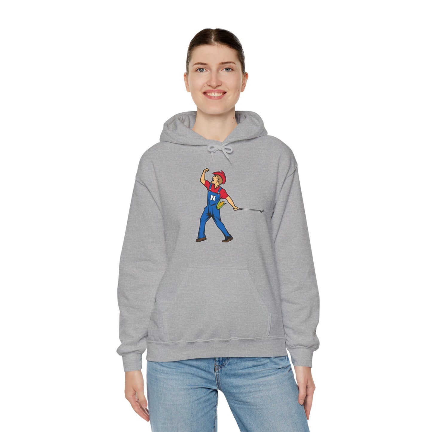 Unisex Heavy Blend™ Hooded Sweatshirt | Nebraska Cornhuskers | Herbie Husker | Tiger Woods Fist Pump