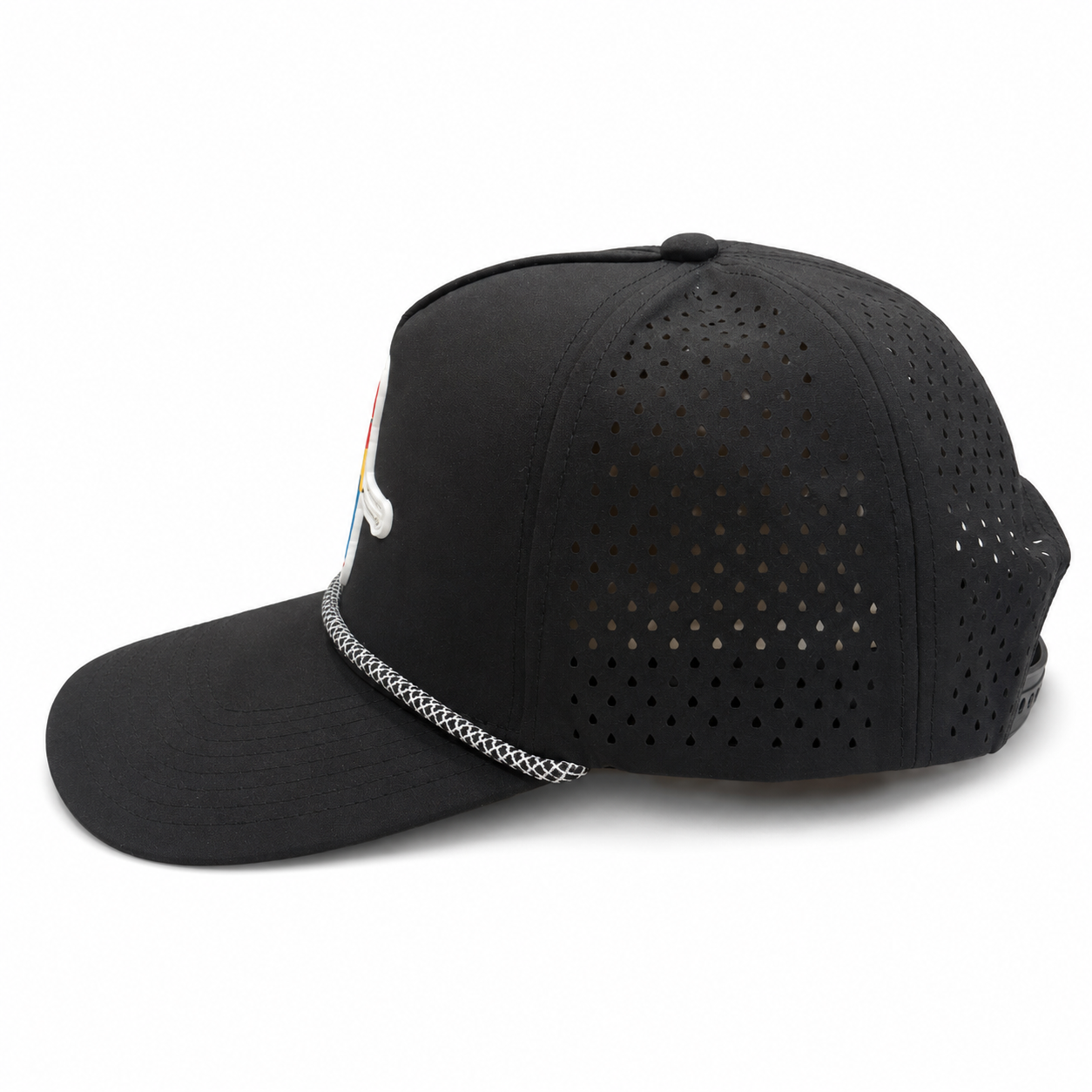 Herbie Husker Golf Rope Hat – Black Breathable Snapback | Iconic Hats